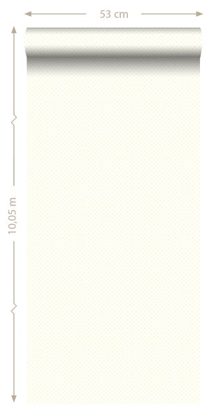 ESTAhome Tapete feine Punkte Crême-Weiß und Silber - 53 cm x 10.05 m - 137315