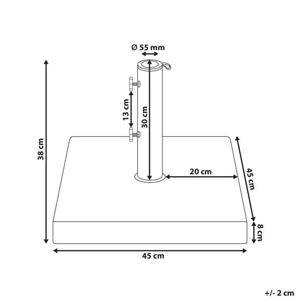 Sonnenschirmfuß CERZETO Grau Quadratisch 30 kg
