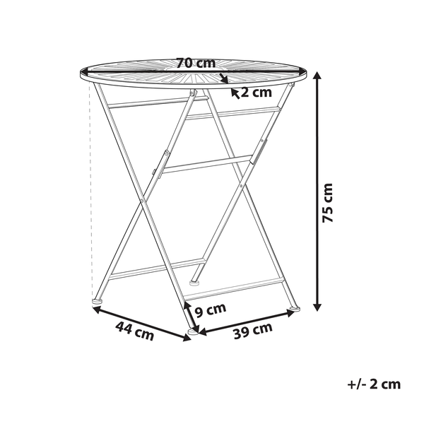Outdoor Bistrotisch TRENTO 70 cm 70 cm Metall Hellgrün