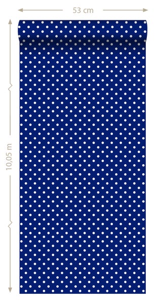 ESTAhome Tapete Punkte Blau - 53 cm x 10.05 m - 138105