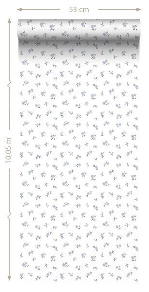 Sanders und Sanders Tapete Blumen Blau - 50 x 900 cm - 935397
