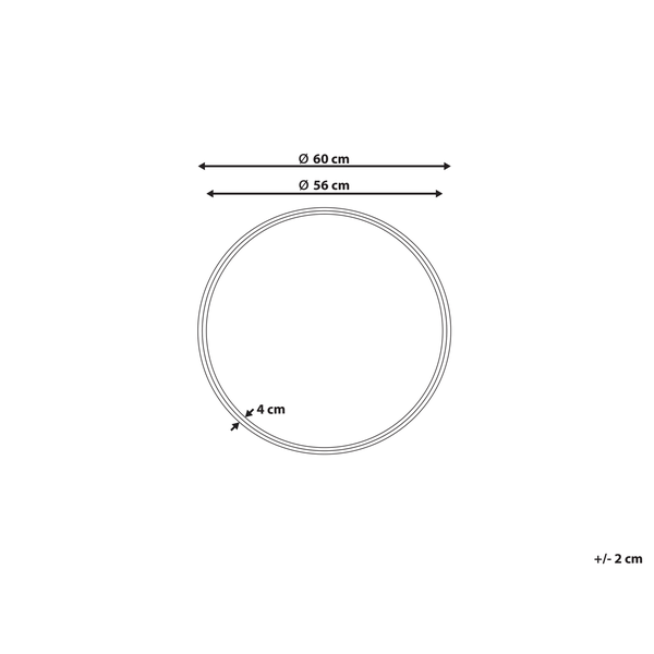 Zeichnung einer runden Dichtung mit den Maßen 60 Zentimeter im Durchmesser und 4 Zentimeter Breite