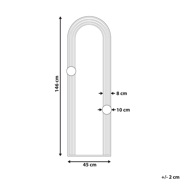 Wandspiegel AJAIN 45 cm 146 cm Metall Schwarz
