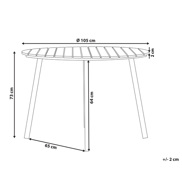Gartentisch CAVOLI 105 cm 105 cm Braun