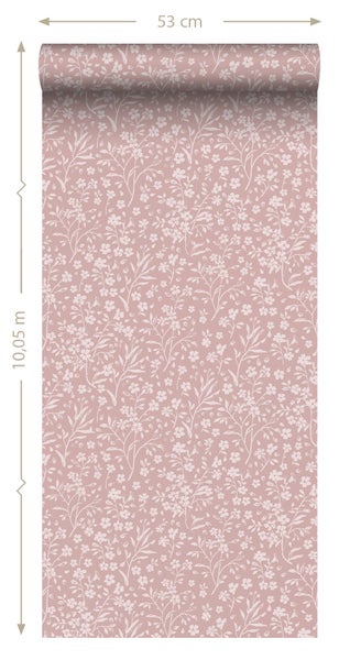 ESTAhome Tapete Blumen Rosa - 53 cm x 10.05 m - 139884