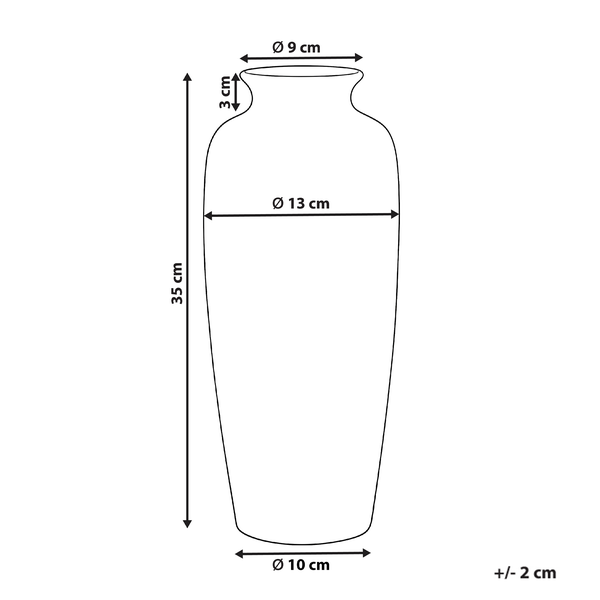Skizze einer Vase mit Maßangaben