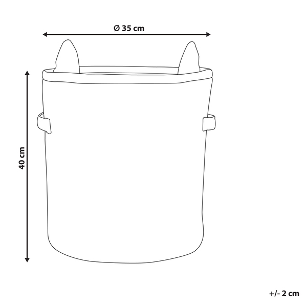 Aufbewahrungskorb mit den Maßen 40 cm Höhe und 35 cm Durchmesser