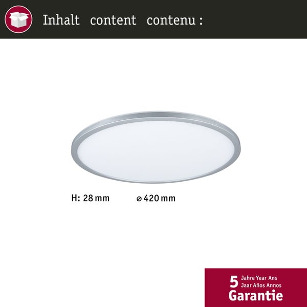 LED Panel Atria Shine Backlight rund 420mm 20W 2200lm RGBW Chrom matt dimmbar