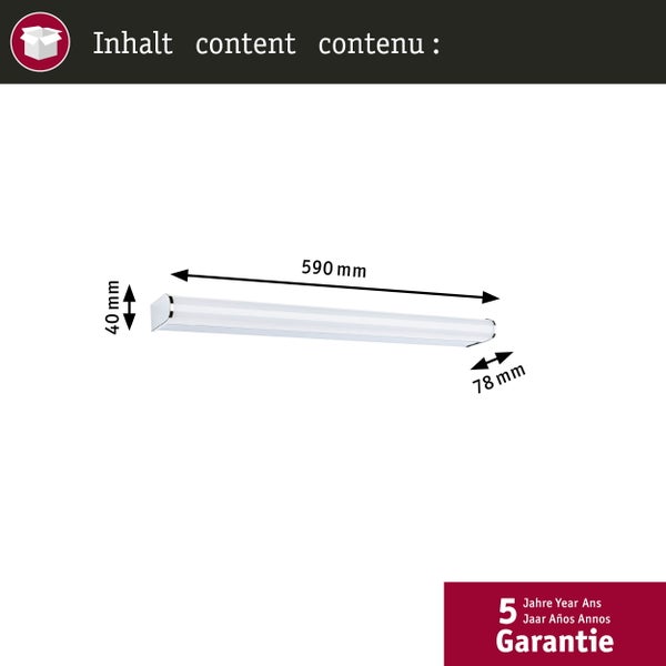 Selection Bathroom LED Wandleuchte Arneb IP44 3000K 1000lm 230V 12,5W Chrom