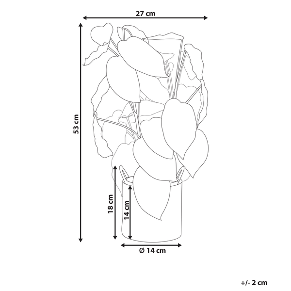 Kunstpflanze MONSTERA ADANSONII 53 cm Grün