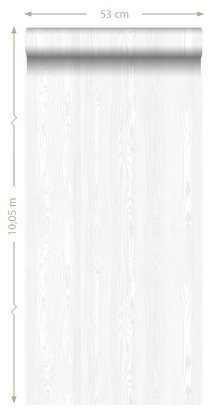 Origin Wallcoverings Tapete Holzoptik Grauweiß - 53 cm x 10.05 m - 347533
