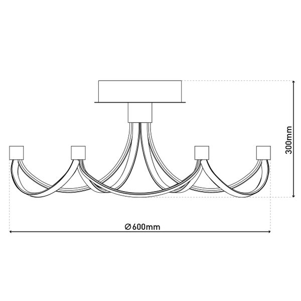 LED Deckenleuchte FESTOS Ø 60cm, Metall nickelmatt und Kunststoff, fest verbaute LEDs, Beleuchtung für Wohnzimmer, Esszimmer, Büro oder Diele