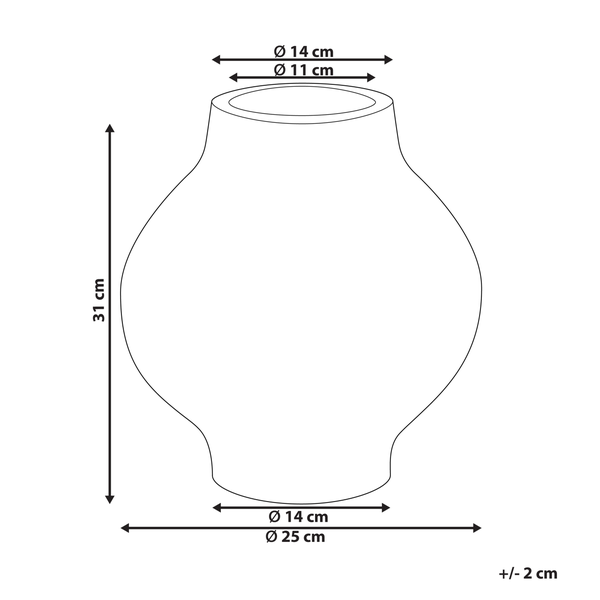 Blumenvase MAGAN Keramik 31 cm Taupe
