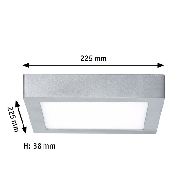 LED Panel Lunar eckig 225x225mm 12,5W 1140lm 3000K Chrom matt