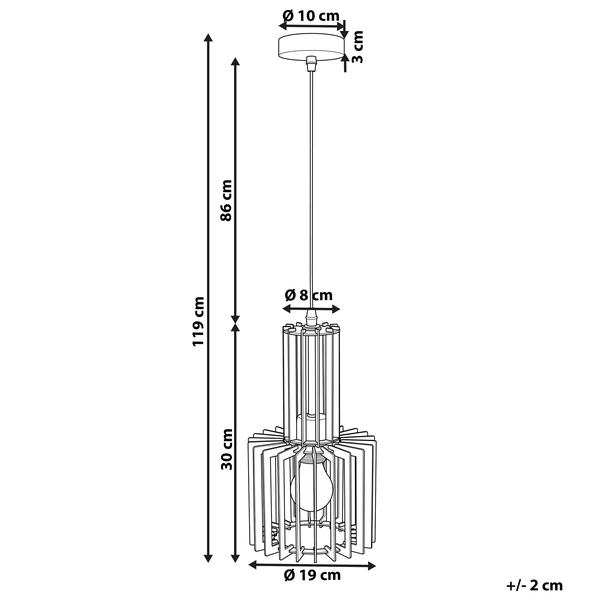 Hängeleuchte heller Holzfarbton Glockenform NIARI
