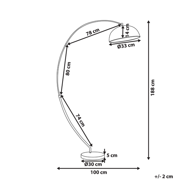 Abmessungen der Stehlampe