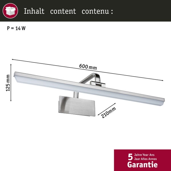 LED Bilderleuchte Renan 3000K 880lm 230V 11W Alu gebürstet