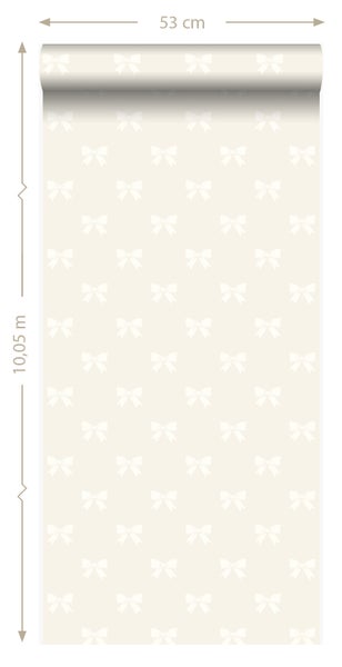 Origin Wallcoverings Tapete kleine Schleifen Silber - 53 cm x 10.05 m - 346845