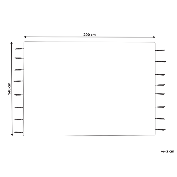 Teppich KHEMISSET Cremeweiß 140 x 200 cm Baumwolle