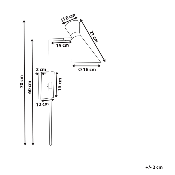 Wandlampe MELAWI verstellbar Metall Schwarz