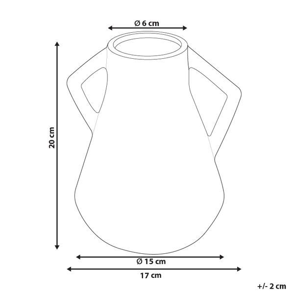 Blumenvase FERMI Keramik 20 cm Schwarz