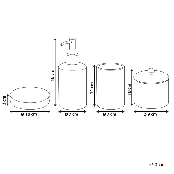 Badaccessoires Set 4-teilig CUMANA Keramik Gold