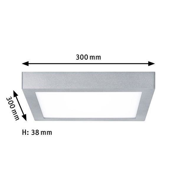 LED Panel Lunar eckig 300x300mm 16W 1300lm 3000K Chrom matt