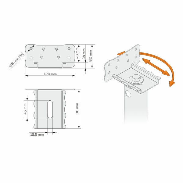 MAXERIO® 100 cm 2er Base-Set + Konsole Schraubfundament Bodenhülse Erdanker Erdschraube Einschraubhülse Erdschraubenfundament Bodenanker Schraubanker Fundament für Gartenhaus Terrasse Sauna Gewächshaus