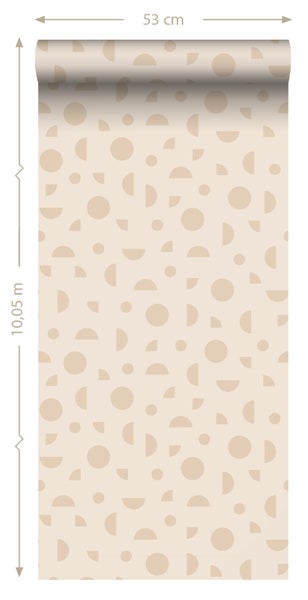 ESTAhome Tapete grafisches Motiv Beige - 50 x 900 cm - 139749