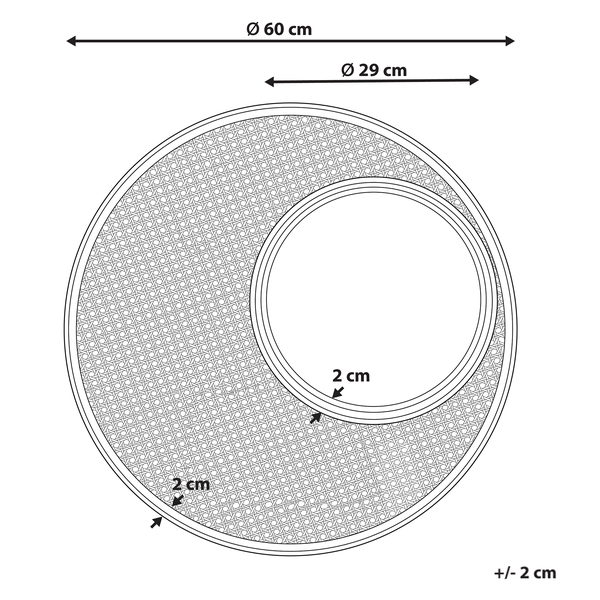 Wandspiegel PALAU 60 cm 60 cm Rattan Naturfarben