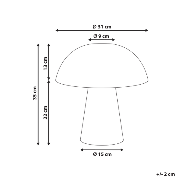 Maße der Tischleuchte