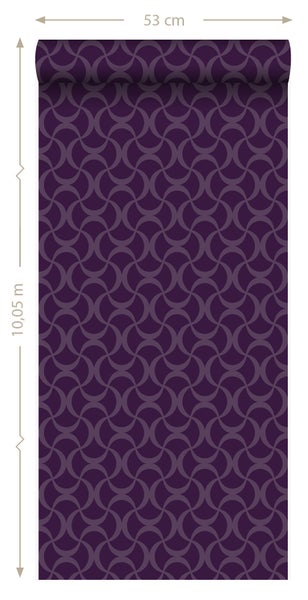 Origin Wallcoverings Tapete grafisches Muster Lila - 53 cm x 10.05 m - 345736
