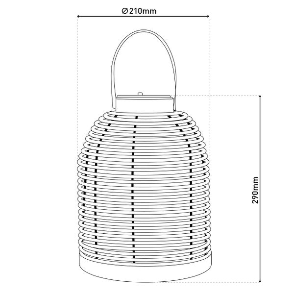 LED Solarleuchte Korbinian für Garten und Terrasse, Dekolampe aus Metall mit Jutebespannung in natur, fest verbaute LEDs, Solarlampe für Außen 29 x 21 cm