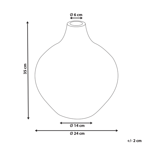 Dekovase KUALU Keramik 35 cm Schwarz