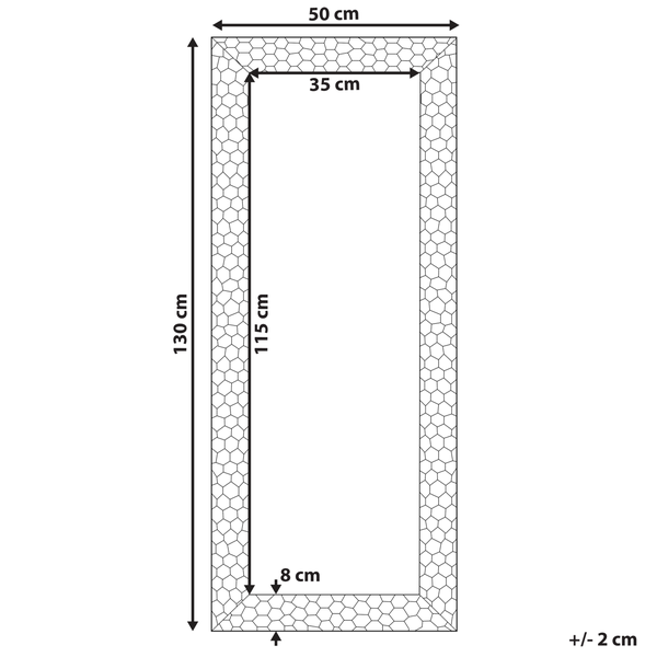 Abmessungen eines Drahtgeflechts: 130 cm hoch und 50 cm breit