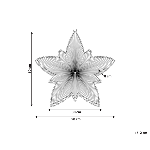 Technische Zeichnung einer Dekoration Stern mit den Massen 50 x 50 Zentimeter