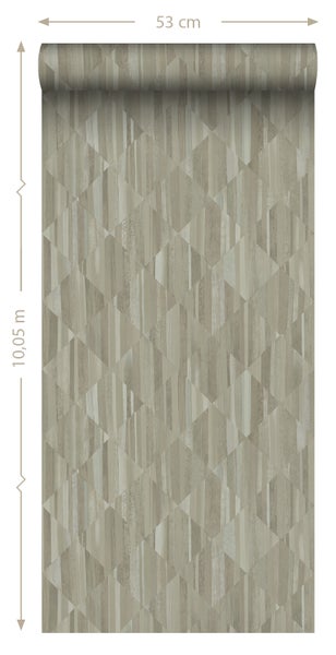 Origin Wallcoverings Tapete 3D Holzoptik Taupe - 50 x 900 cm - 347867
