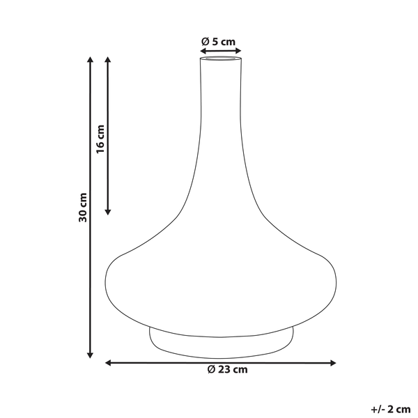 Dekovase PANEER Glas 30 cm Gelb
