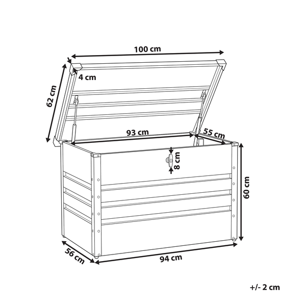 Aufbewahrungsbox CEBROSA Metall 100 cm 62 cm Hellgrau