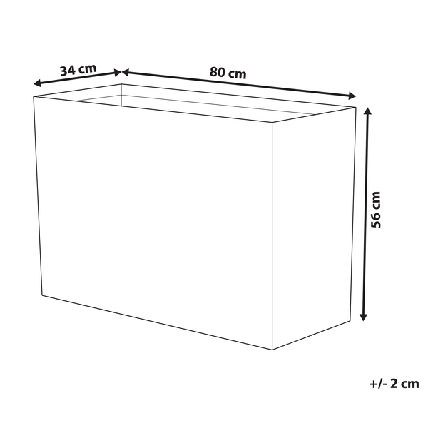 Rechteckiger Pflanzkasten mit strukturierter Oberfläche