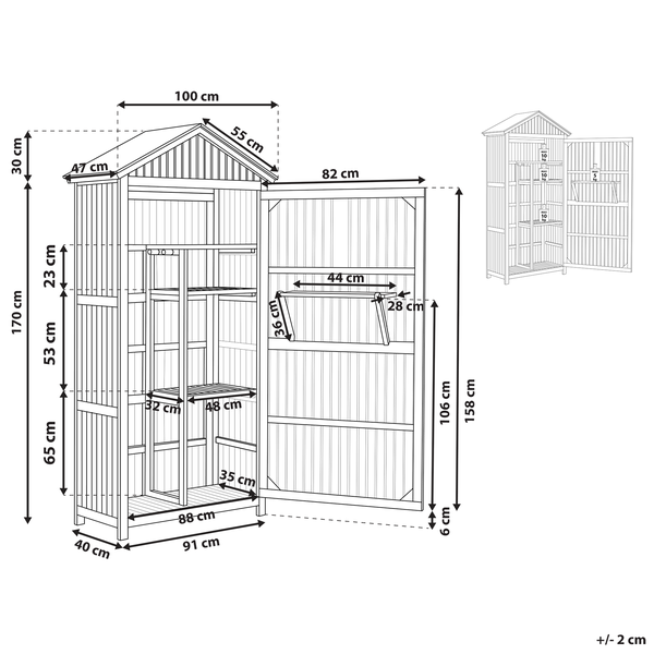 Gartenschrank SAVOCA Akazienholz 100 cm 40 cm Braun