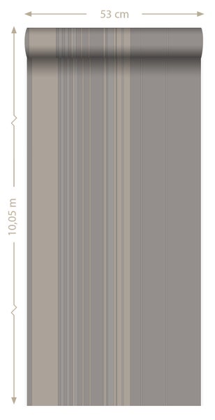 Origin Wallcoverings Tapete Streifen Taupe und Bronze - 53 cm x 10.05 m - 346226