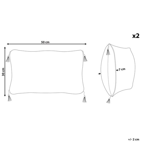 Dekokissen 2er Set LIRIOPE 30 x 50 cm Schwarz / Weiß Geometrisches Muster
