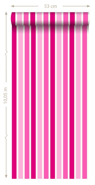 ESTAhome Tapete Streifen Rosa - 53 cm x 10.05 m - 115818