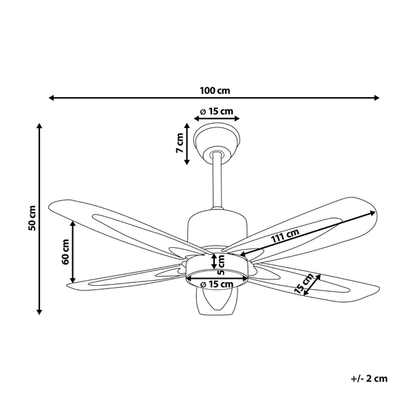Deckenventilator mit Licht COYOTE mit Fernbedienung Silber