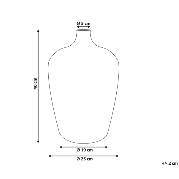 Blumenvase KACHORI Glas 40 cm Silber