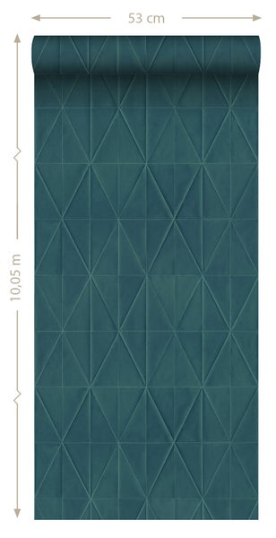Origin Wallcoverings Tapete Origami-Muster Dunkelblau - 53 cm x 10.05 m - 347860