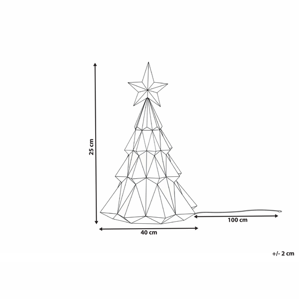 Abmessungen des Dekobaums mit Stern circa 25x40x100 Zentimeter