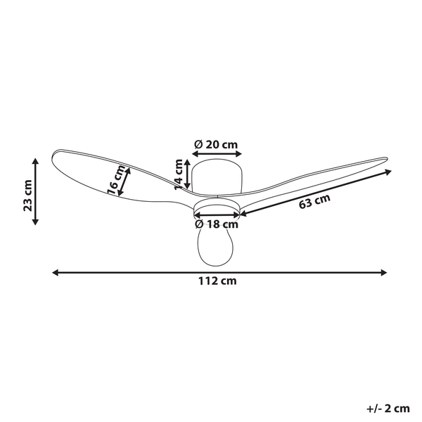 Deckenventilator mit Licht VEMBAR Hellbraun