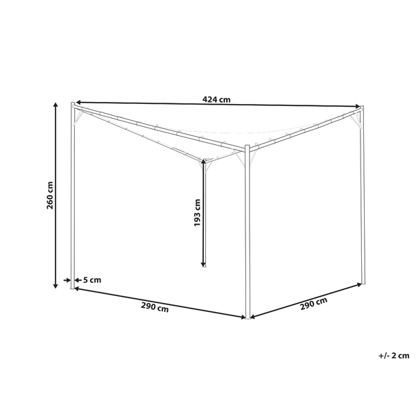 Pavillon AVENTINE Metall 300 cm 300 cm Grau